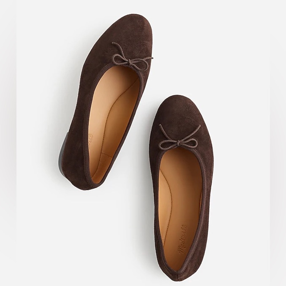 Brown suede ballet flats